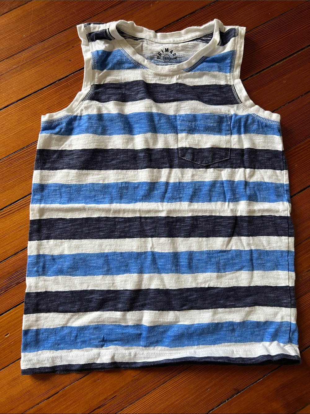 Primark Blue, Navy & White Striped Kids Tank Top
